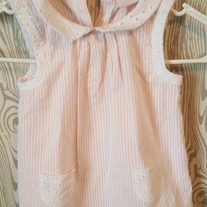 Child pink and white striped dress